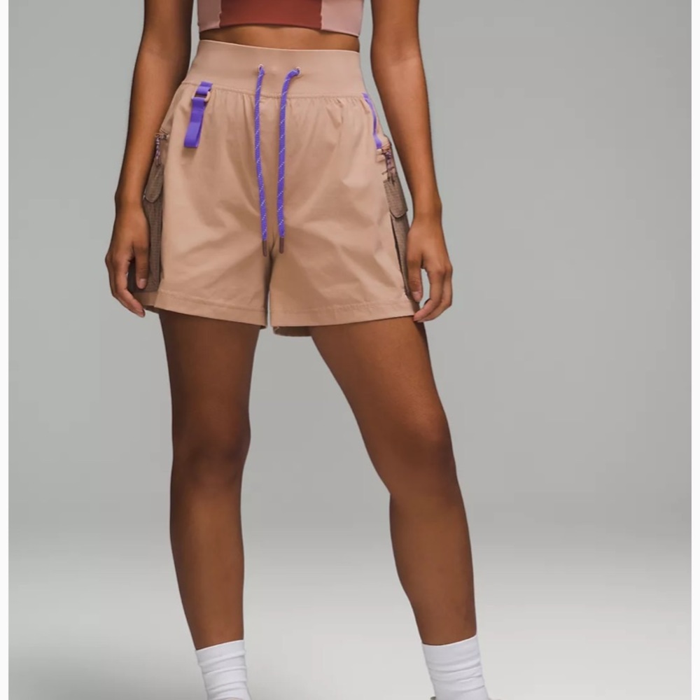 lululemon athletica Tan and Purple Women Shorts